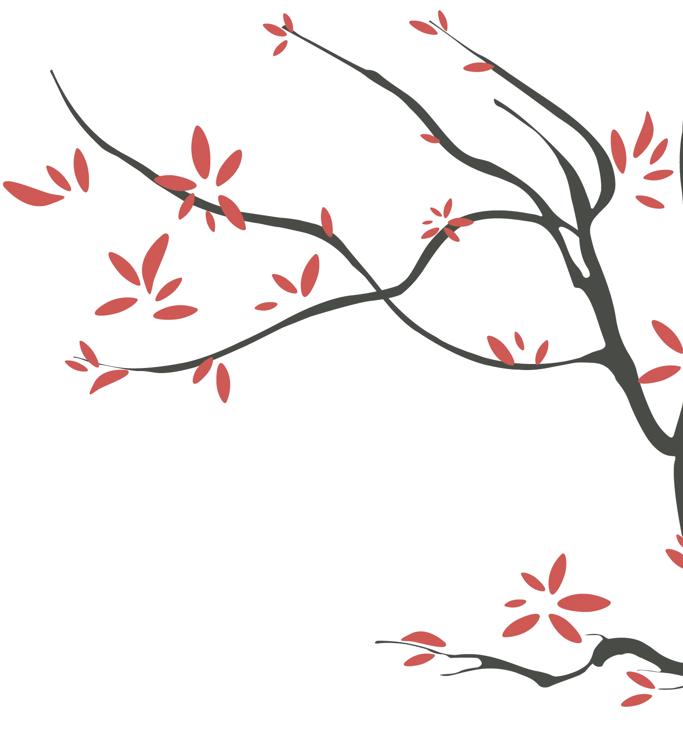Decorative tree illustration beside the platform design content.